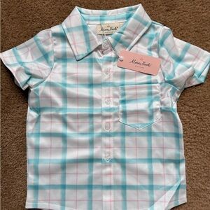 Kids Plaid Shirt - Blue and Pink